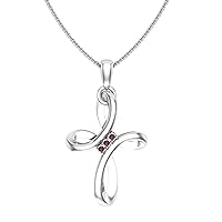Silver Smile - 925 Sterling Silver Celtic Knot Cross Pendant Necklace for Women in Multicolor Birthstones - Evermore Cross Necklace with 18