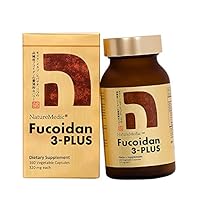 NatureMedic Fucoidan 3-Plus Brown Seaweed Immunity Supplement with Three Types of High Purity Fucoidan Organic Mekabu Fucus Mozuku Agaricus 160 Vegetable Capsules Made in Japan (1 Bottle)
