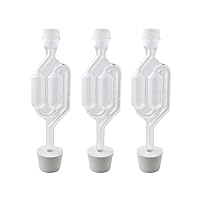 Fastrack Airlocks for Fermenting, Bubble Airlock for Wine Making and Beer Making, BPA-Free S-Shaped Airlock used for Brewing Wine, Beer, Pickles & more, Transparent Airlock Set Of 3
