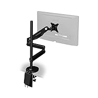 Bauhutte Long Monitor Arm GS Single BMA-1GS-BK Maximum Operating Distance Approx. 29.9 inches (76 cm) Per Arm, Gas Pressure Type, Compatible with 43 inches, Black Display Arm, Display Stand, Monitor