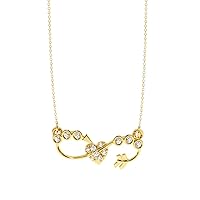 VVS Gems Heart Pendant in 18K Gold with Round Cut Natural Diamond (0.11 ct) | White/Yellow/Rose Gold Chain Unique Gift Necklace for Women (IJ-SI)