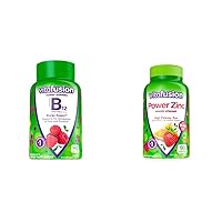 Vitamin B12 140 Count and Power Zinc 90 Count Gummy Vitamin Bundles for Energy Metabolism and Immune Support