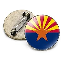Arizona Flag Brooch - Arizona Round Emblem Lapel Pin Badge For Men And Women Jewellery Accessories,Patriotic Enamel Pins Decoration Gift For Ball Party Banquet