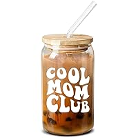 Gifts For Mom - Unique Birthday Gifts For Mom, Mother, Wife, New Mom, Bonus Mom, Pregnant Mom - 16 Oz Coffee Glass