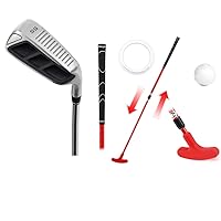 Black Golf Chipper 55 Degree & Red Adjustable Putter for Men and Kids,Bundle of 2