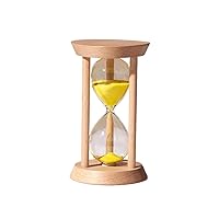 Timed Hourglass 10/20/30 Minutes Large Wooden Hourglass Children's Brushing Teeth Timer Home Decoration Sand Clock Kitchen with Meaning (Color : Yellow, Size : 10min)