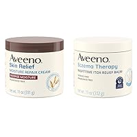 Aveeno Skin Relief Moisture Repair Cream (11 oz) and Eczema Therapy Itch Relief Balm (11 oz) Bundle
