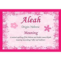 Aleah Personalized Name Meaning Certificate