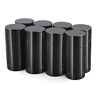 8 Pack 1 Oz Deodorant Containers Empty Black Plastic Twist-up Deodorant Tubes Bottom Filling DIY Travel Refillable Lip Balm Tubes Container