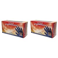 Adenna 14 mil Thick Latex Gloves, Extended Cuff, Powder-Free, Medical Grade, Blue, Large Box of 50 and X-Large Box of 50