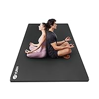 Large Yoga Mat Thick 1/2 Inch Exercise Mat 6'x4' Double Wide Workout Mat for Home Gym Floor Pilates Stretch (Black)