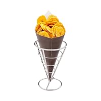 Restaurantware Conetek 10-Inch Eco-Friendly Black Finger Food Cones: Perfect for Appetizers - Food-Safe Paper Cone - Disposable and Recyclable - 100-CT