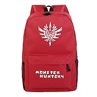 Monster Hunter MH Anime Cosplay Luminous Backpack Casual Daypack Day Trip Travel Hiking Bag Carry on Bags Red /2
