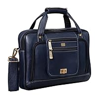 Shopping 24 Mart Blue Leather Office Bag for Men