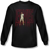 Elvis Presley - Mens Elvis 68 Album Long Sleeve Shirt in Black