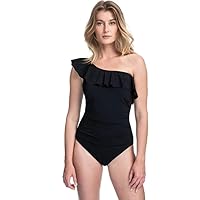 Profile by Gottex Women's Standard Ruffle Shoulder One Piece Swimsuit