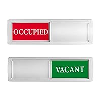 Vacant Occupied Indicator, Easy to Read & Slide, Can DIY Sign (Silver Vacant/Occupied)