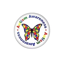 Fundraising For A Cause | Round Autism Awareness Butterfly Button Pins – Inexpensive Pins for Autism/Asperger’s in a Bag