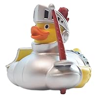 Wild Republic Ducks in The Window Joist Knight Red Rubber Duck, Bath Toy, Gifts, No-Mold, Joust Red, 4