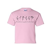 The Lord is On My Side I Will Not Fear Floral Youth Kids Christian T-Shirt Graphic Tee
