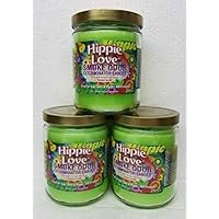 Smoke Odor Exterminator 13 oz Jar Candles Hippie Love, (3) Set of Three Candles.