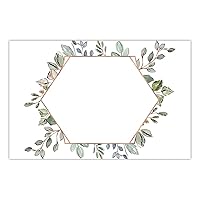 DIGIBUDDHA Eucalyptus Vines Placemat Boho Watercolor Green Ivy Sage Leaf Geometric Framed Leaves 17