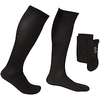 Men's USA Made Knee High Graduated Compression Stockings 20-30 mmHg Firm Pressure Orthopedic Medical Quality - Circulation, Travel (Small, Black)