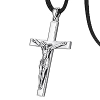 Eusense St Michael/St Christopher/St Benedict/Saint Jude/Virgin Mary Miraculous Medal/Jesus Cross Crucifix/St Joseph//St Anthony Pendant Necklace for Men Women