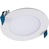 HALO 4 inch Recessed LED Ceiling & Shower Disc Light – Canless Ultra Thin Downlight – 5CCT Selectable- White