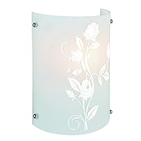 LS-16476 Wall Sconce with Frosted Glass Shades, Steel Finish