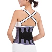 Back Brace For Lower Back Pain, Light Weight Back Support Belt Men Women Lumbar Support Under Clothes For Daily Work Ideal For Lifting Working Sports (Color : Gray, Size : Medium)