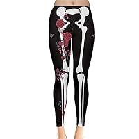CowCow Womens Skulls Stylish Leggings Halloween Fashion Bats and Stars Pattern Tight Leggings, XS-5XL