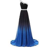 Women's Gradient Chiffon Long Prom Dresses Formal Evening Party Gowns