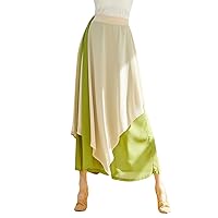 Women's Cotton Linen Pants Casual Loose High Waisted Floral Solid Wide Leg Soft Palazzo Pants Trousers with Pockets