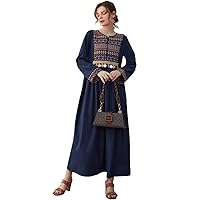 Fall Dresses for Women 2023 Sequins Trim Chevron Embroidery Notched Neck Dress Dresses for Women