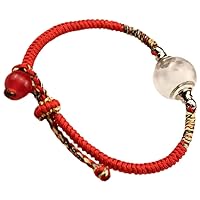BESTOYARD Bracelet Rope Red Beads Glass Ball