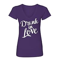 Manateez Women's Drunk in Love V-Neck Tee Shirt