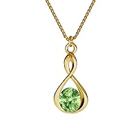 Gold Plated Sterling Silver 925 Necklace for Women Chain with a Pendant with Crystals Infinity Silver Jewellery for Her for a Girl Gift for Mother in a jewellery box