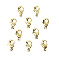 12mm 22kt Gold Plated Brushed Lobster Clasp Set of 10