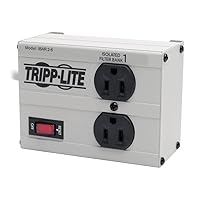 Tripp Lite IBAR2-6D Isobar 2 Outlet Surge Protector Power Strip, 6ft Cord, Right-Angle Plug, Metal, Lifetime Limited Warranty & Dollar 25,000 Insurance