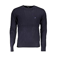 Classic Crew Neck Sweater with Contrast Men's Details