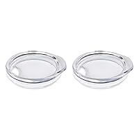 Snowfox Premium Set of 2 Travel Lids for Vacuum Insulated Stainless Steel Beer Glass -Home Bar Accessories -Elegant Bartending -Clear Plastic