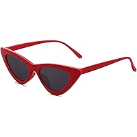 SOJOS Retro Vintage Narrow Cat Eye Sunglasses for Women Clout Goggles Plastic Frame SJ2044