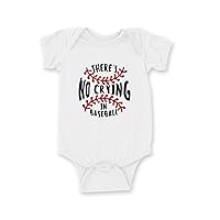 There's no Crying in Baseball I Unisex Short Sleeve White Baby Body Suit I Multiple Sizes from Newborn to 24 Months