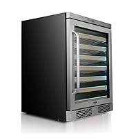Whynter BWR-545XS Elite Spectrum Lightshow 54 Bottle Stainless Steel 24 inch Built Touch Controls and Lock Wine Refrigerator, One Size