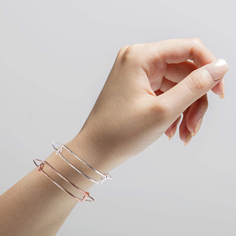 UPINS 60 Pcs Expandable Bangle Bracelets Adjustable Wire Bracelets