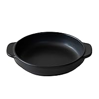 Banko Ware Au Gratin Dish for One Person Capacity 13.5 fl oz (400 ml), Heat Resistant, Ceramic, Oven Safe, Direct Fire, Microwave, Dishwasher Safe, Stackable, Black, Made in Japan