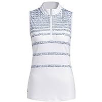 adidas Women's Herringbone Stripe Sleeveless Golf Polo Shirt