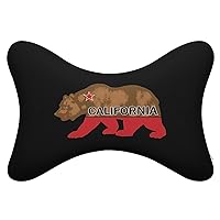 California Bear Car Neck Pillow Soft Car Headrest Pillow Neck Rest Cushion Pillow 2 Pack for Driving Traveling
