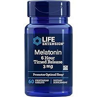 Life Extension Melatonin 6 Hour Time Release 3 Mg 60 Ct Vtabs (Pack of 4)